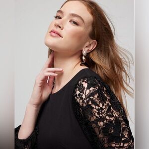 WHBM Lace Sleeved Shift Dress